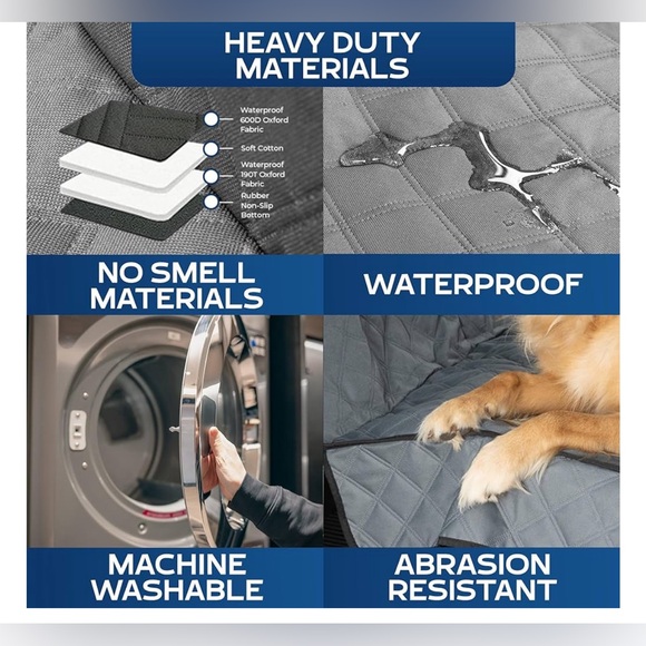 Truck Back Seat Cover for Dogs - Dog Hammock for Truck with Door Protection - Picture 2 of 4